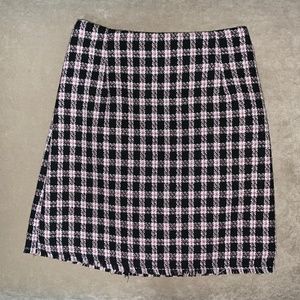 Plaid Tweed Skirt
